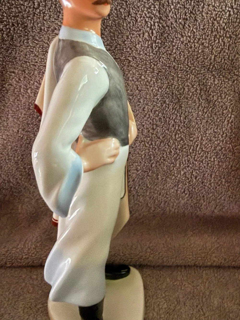 Vintage Porcelain Figurine with Cream & Red Accents